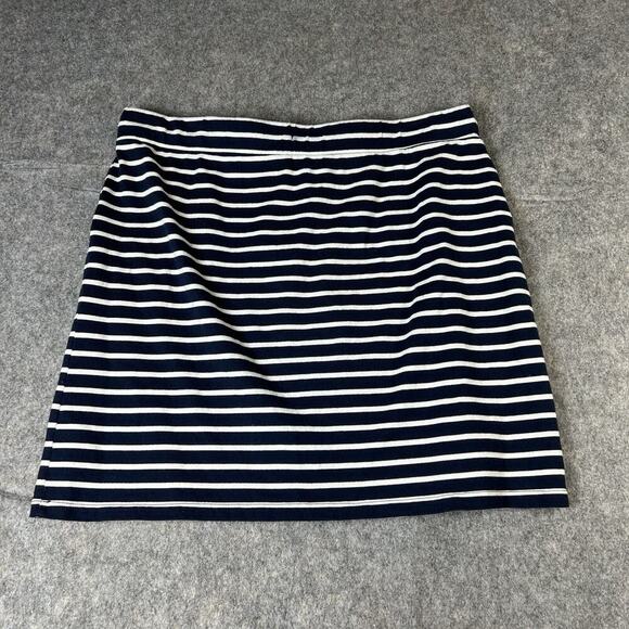 Joules Mini Skirt Womens 12 Navy White Nautical Striped Cotton Casual Pockets - Picture 10 of 10